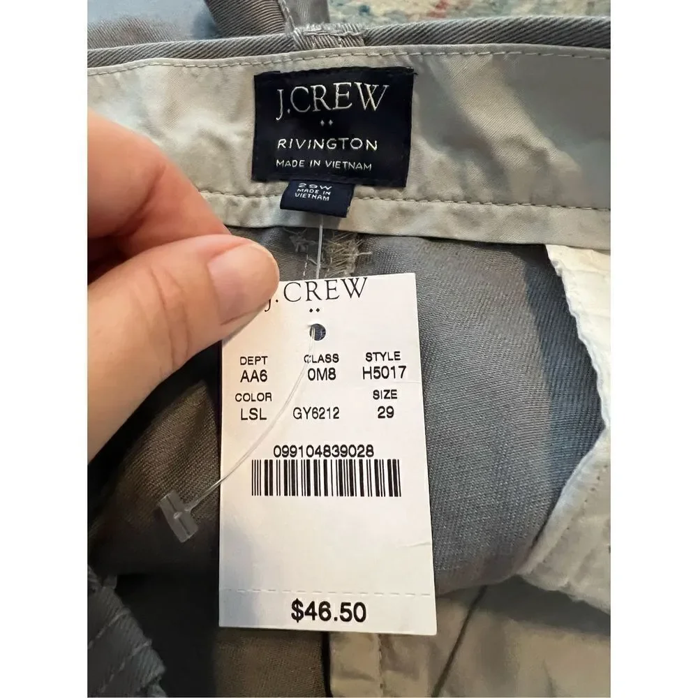 NWT Jcrew Riviongton Mens Grey Shorts 29W